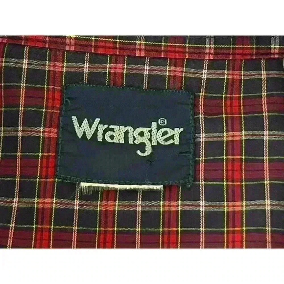 Wrangler Mens Sz M Plaid Snap Shirt Navy Cotton Country Western Ranch Farm - Picture 14 of 14